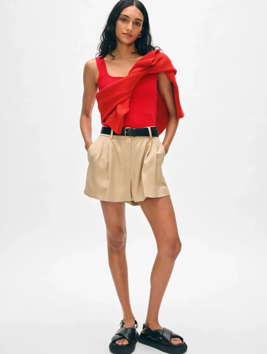 Online White + Warren superfine organic cotton tank RedCarnelian