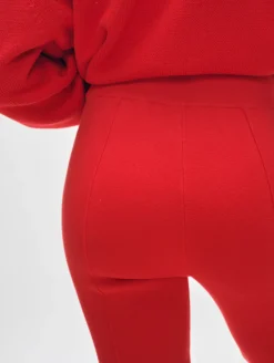 Clearance White + Warren superfine organic cotton kick flare pant RedCarnelian