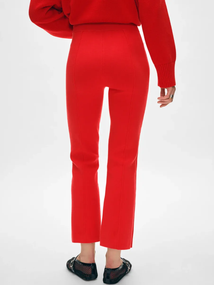 Clearance White + Warren superfine organic cotton kick flare pant RedCarnelian