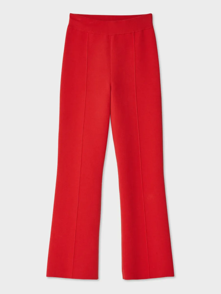 Clearance White + Warren superfine organic cotton kick flare pant RedCarnelian