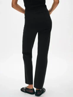 Online White + Warren superfine organic cotton kick flare pant Black