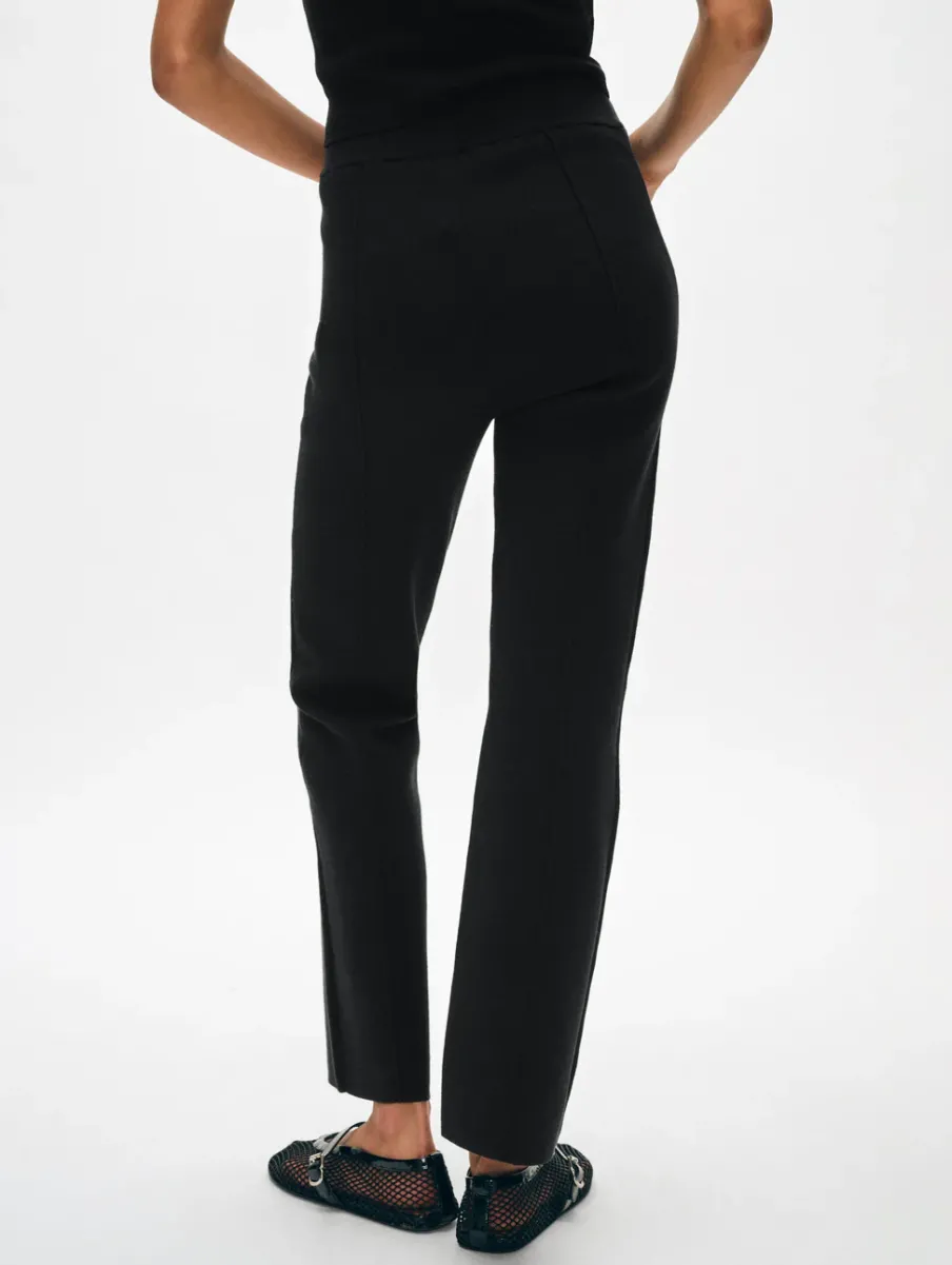 Online White + Warren superfine organic cotton kick flare pant Black