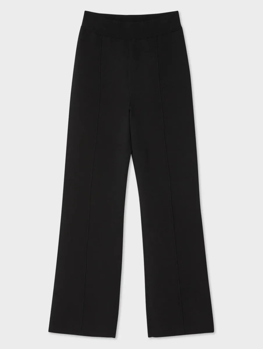Online White + Warren superfine organic cotton kick flare pant Black