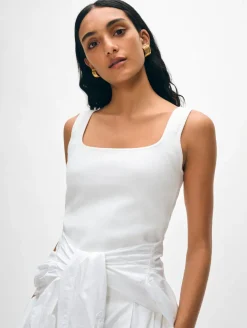 Hot White + Warren superfine organic cotton tank White