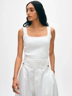 Hot White + Warren superfine organic cotton tank White