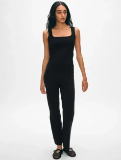 Fashion White + Warren superfine organic cotton tank Black
